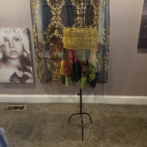 bohemian patchwork mini skirt